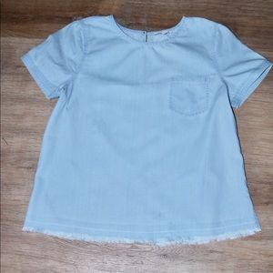 Melrose & Market Raw Hem Chambray Shirt